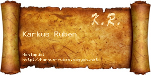 Karkus Ruben névjegykártya